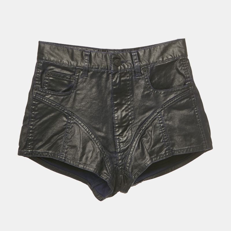 Mugler Navy Blue Nylon Shorts S